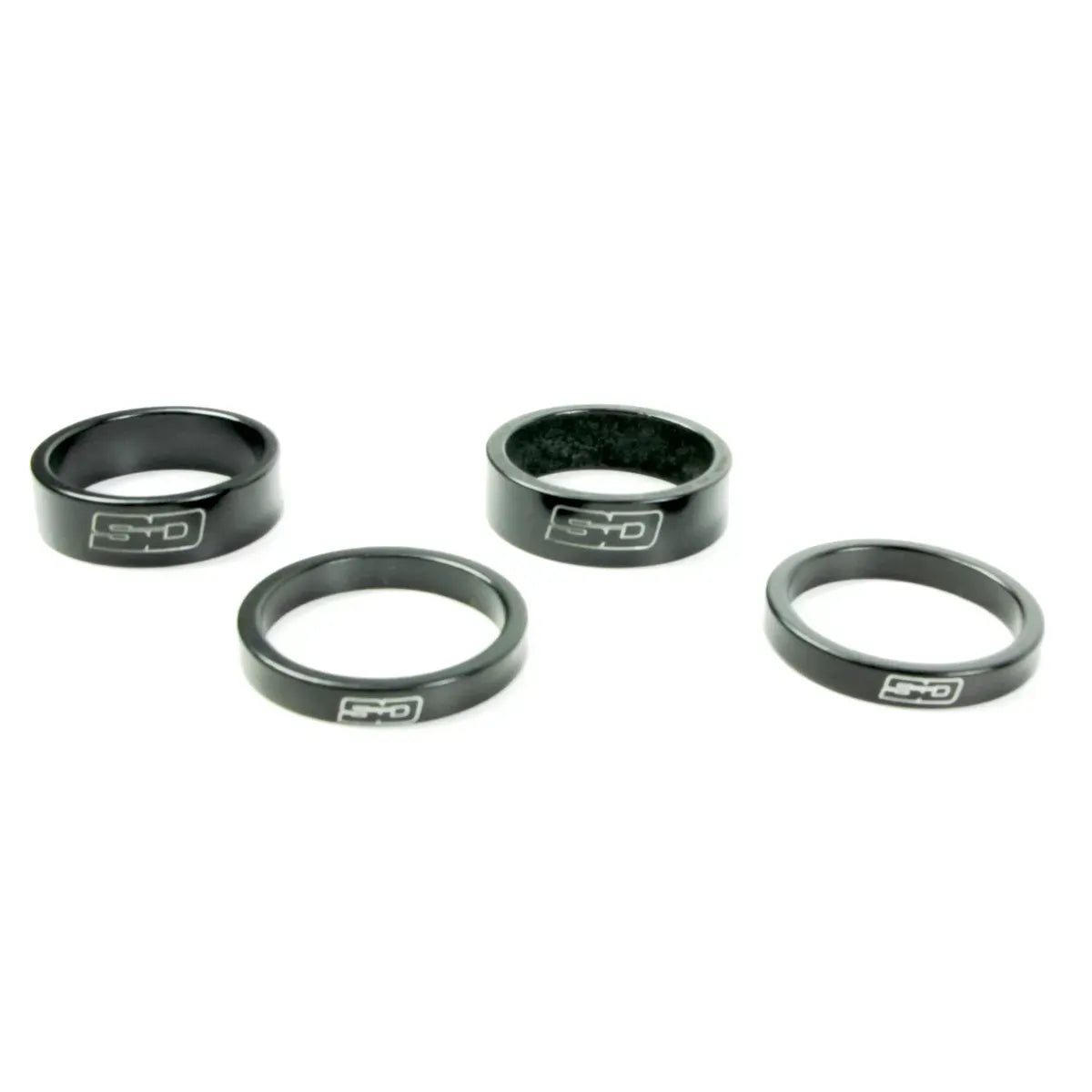 SD Stem Spacer Kit 2x 5 mm + 2x 10 mm Black  1"/ 1 1/8