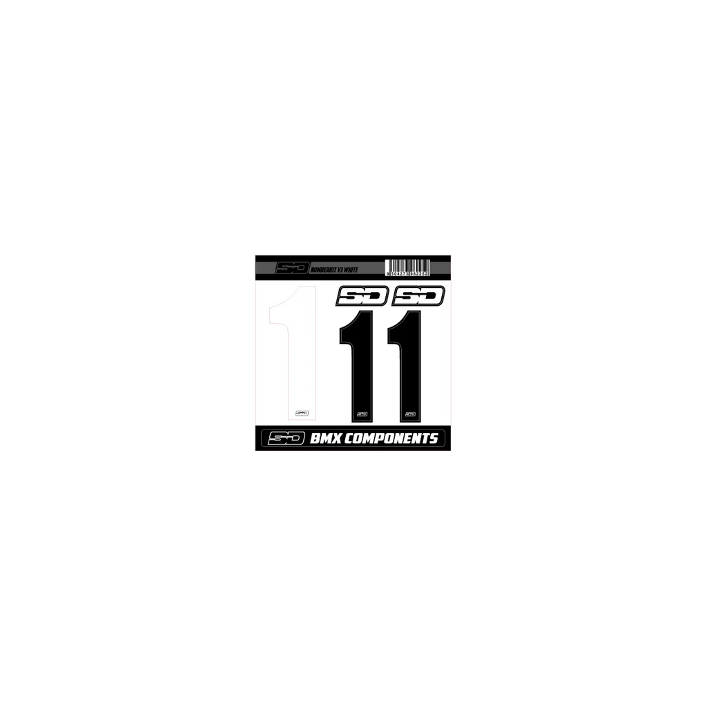 SD Front + 2 Side Plate Number Kit V3 white cruiser