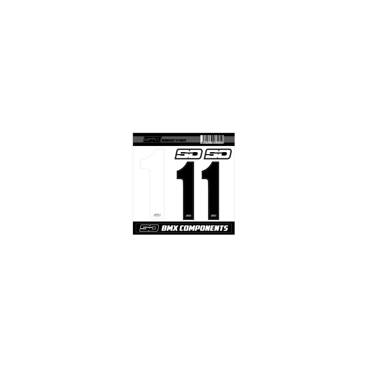 SD Front + 2 Side Plate Number Kit V3 white cruiser