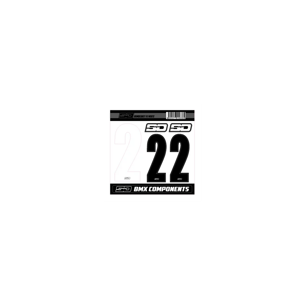 SD Front + 2 Side Plate Number Kit V3 white cruiser