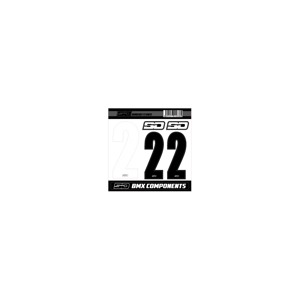 SD Front + 2 Side Plate Number Kit V3 white cruiser