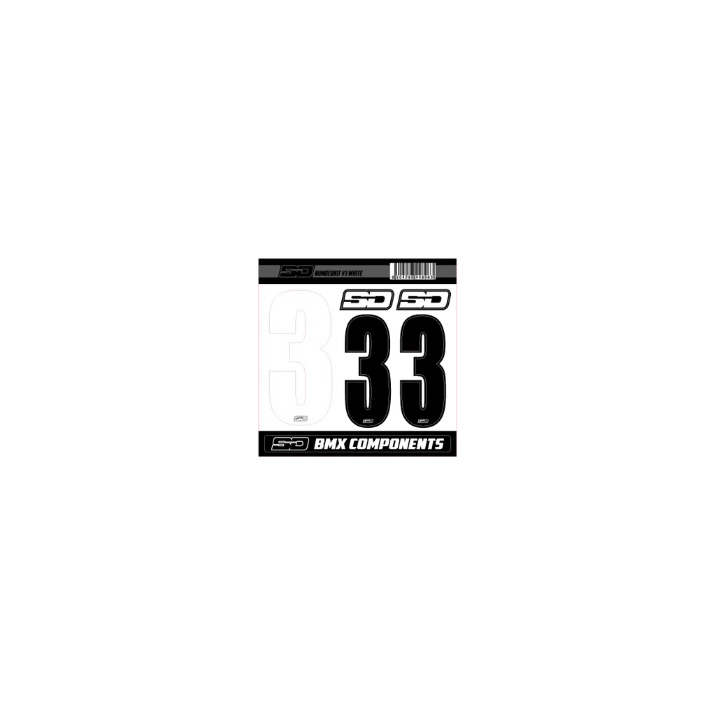 SD Front + 2 Side Plate Number Kit V3 white cruiser