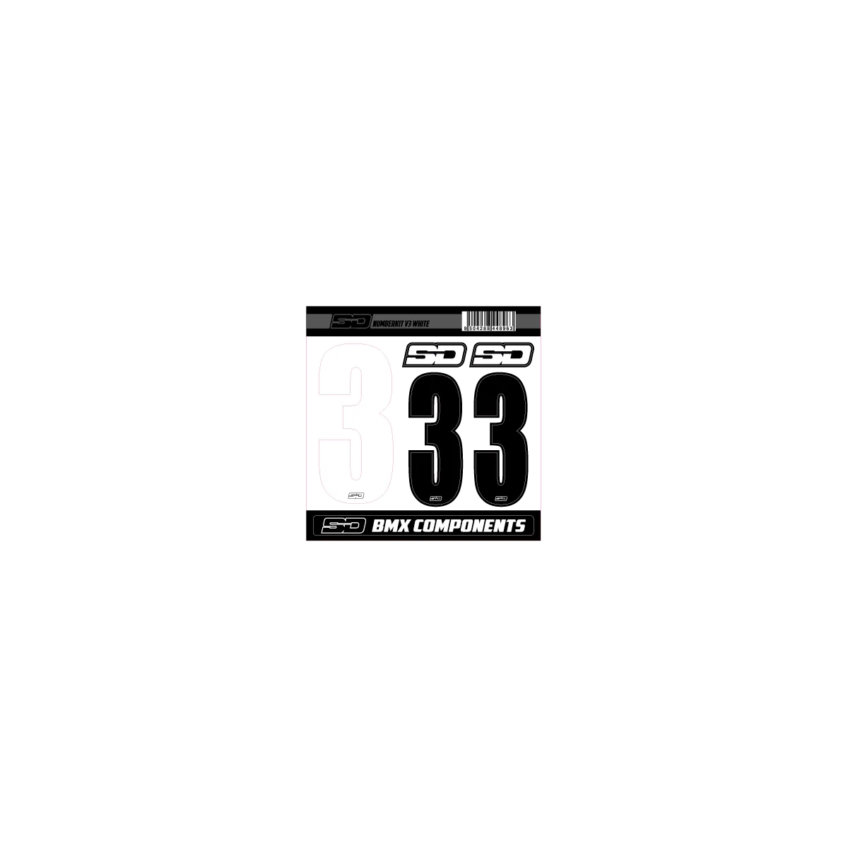 SD Front + 2 Side Plate Number Kit V3 white cruiser