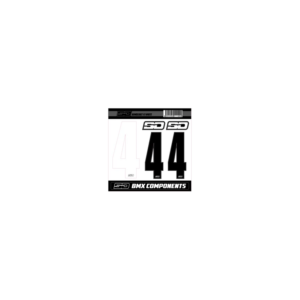 SD Front + 2 Side Plate Number Kit V3 white cruiser