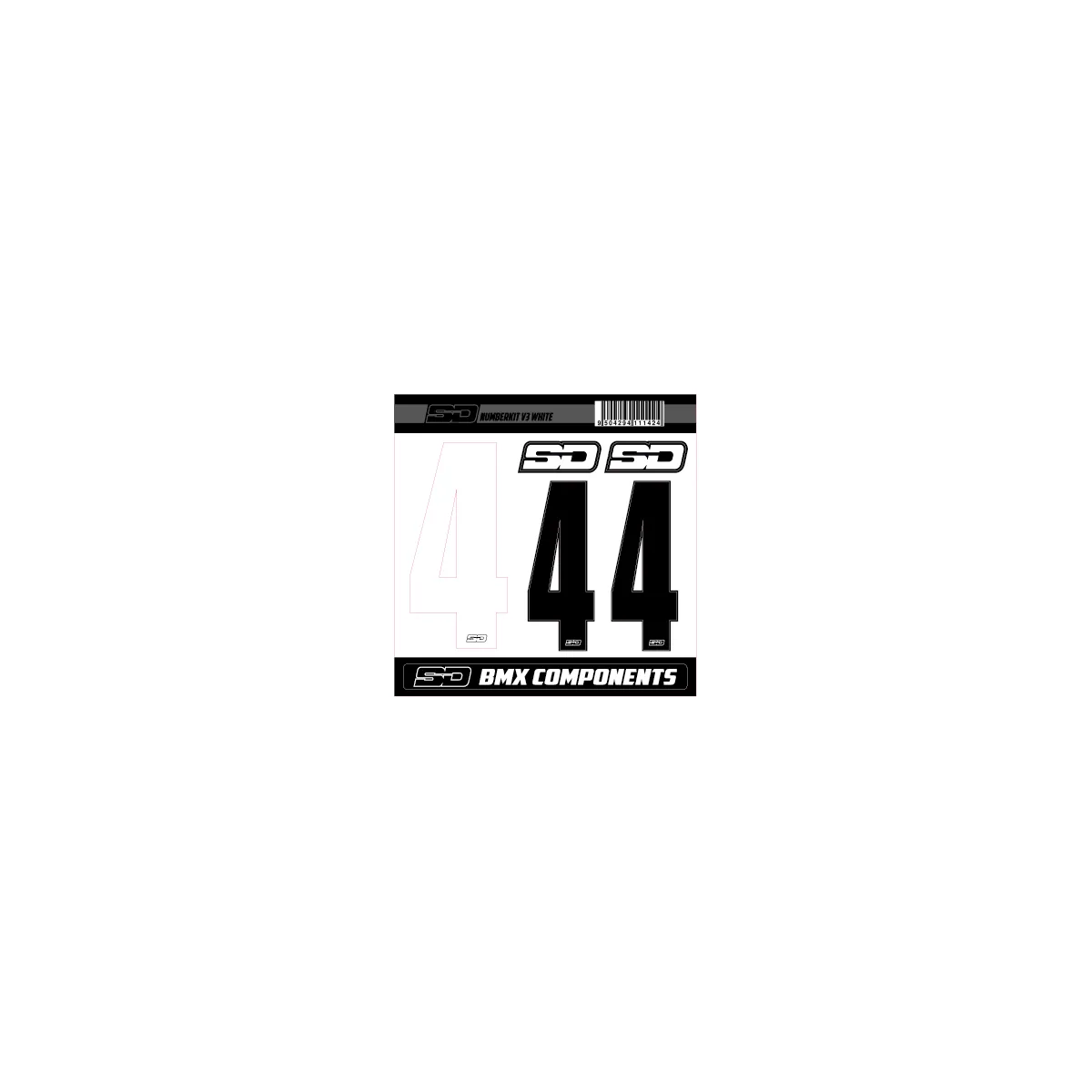 SD Front + 2 Side Plate Number Kit V3 white cruiser