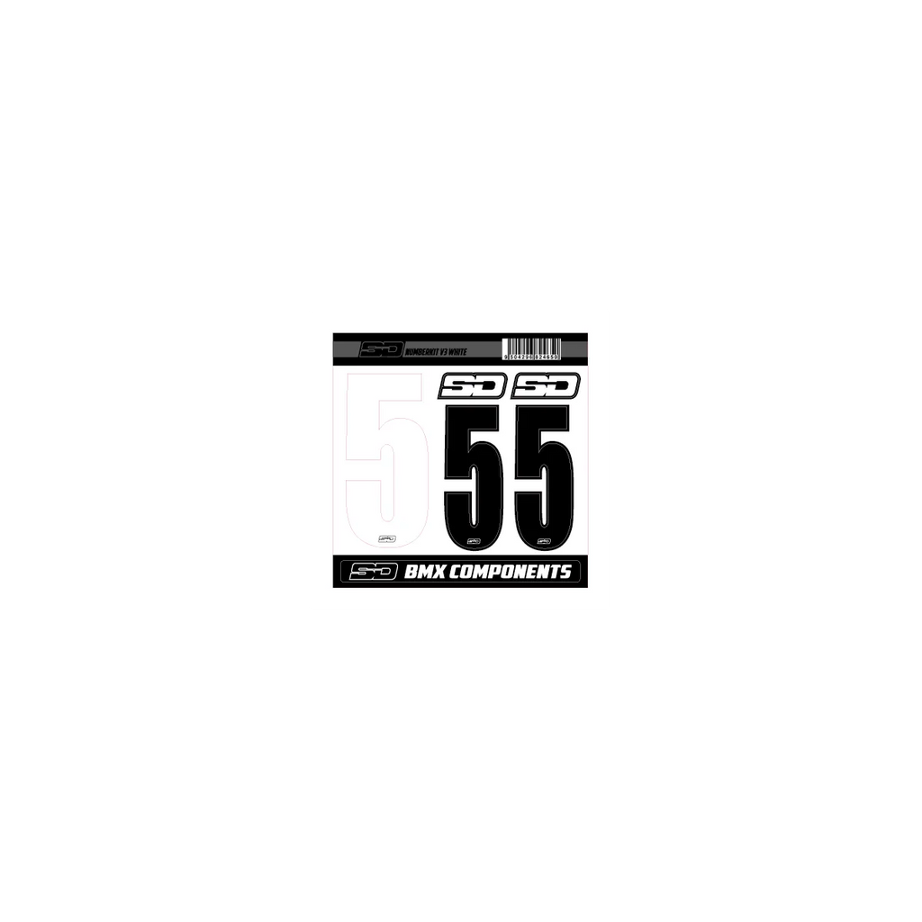 SD Front + 2 Side Plate Number Kit V3 white cruiser
