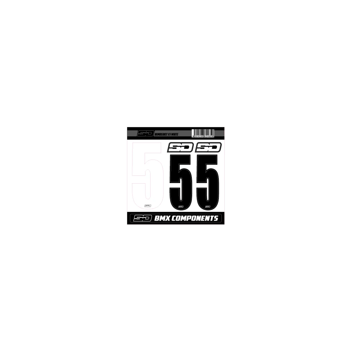 SD Front + 2 Side Plate Number Kit V3 white cruiser