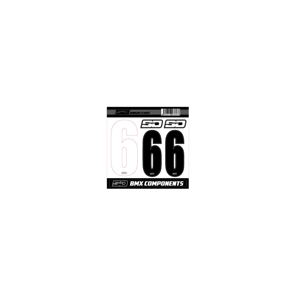 SD Front + 2 Side Plate Number Kit V3 white cruiser