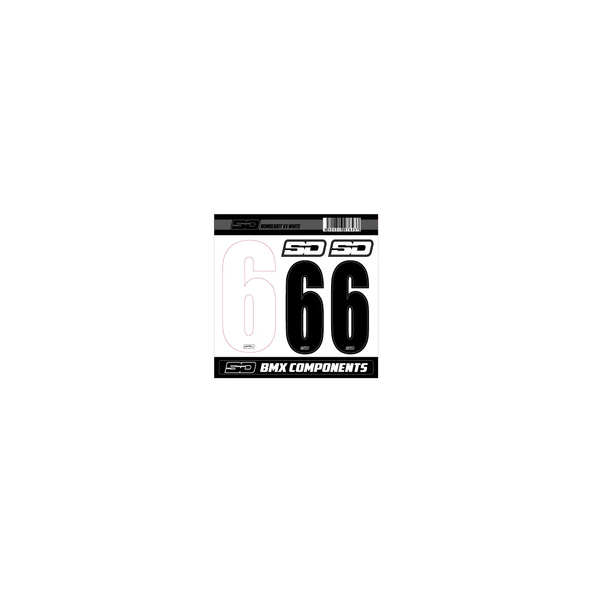 SD Front + 2 Side Plate Number Kit V3 white cruiser