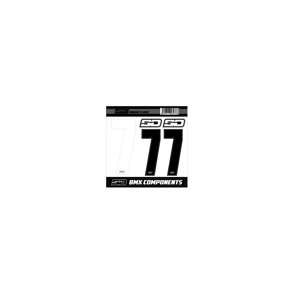 SD Front + 2 Side Plate Number Kit V3 white cruiser
