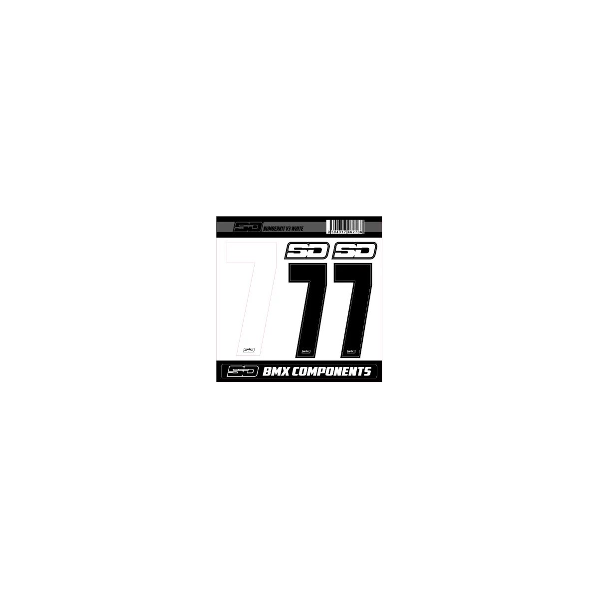 SD Front + 2 Side Plate Number Kit V3 white cruiser
