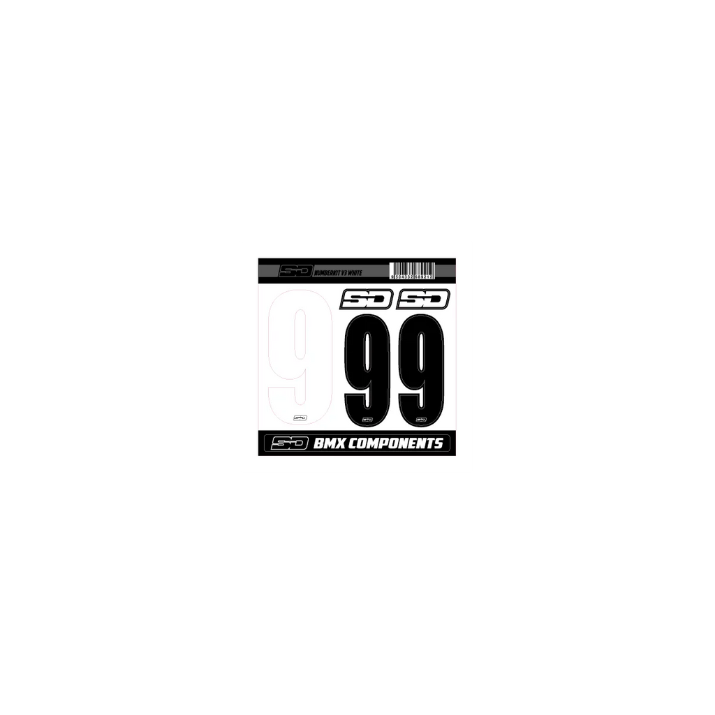SD Front + 2 Side Plate Number Kit V3 white cruiser
