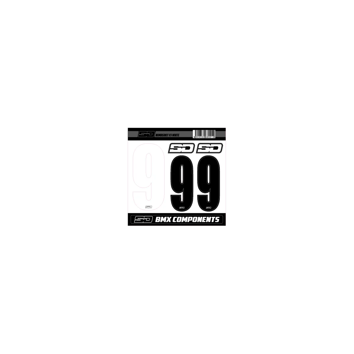 SD Front + 2 Side Plate Number Kit V3 white cruiser