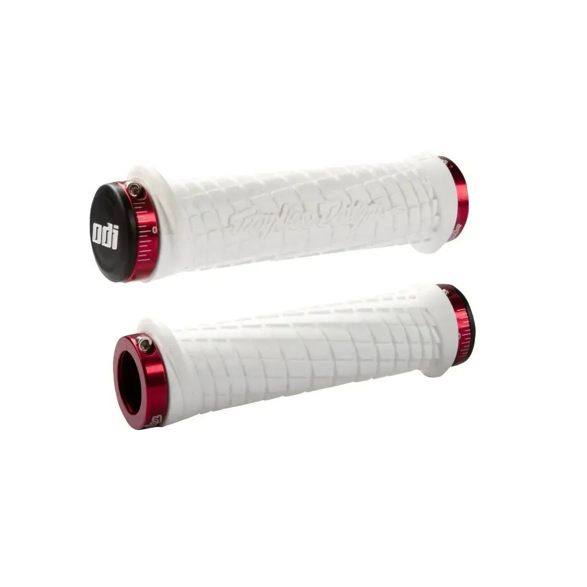 Odi Troylee Designs Lock-On Grips White/Red Clamps