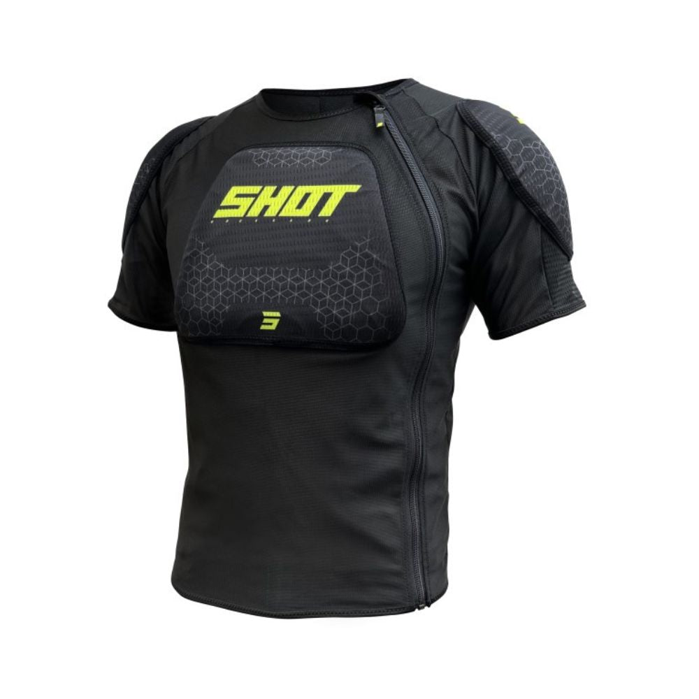 Shot Airlight Kid Vest - Short Sleeve - Black/Neon Yellow